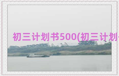 初三计划书500(初三计划书300字)